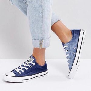 Blue Velvet Converse Sneakers (women’s size 6)